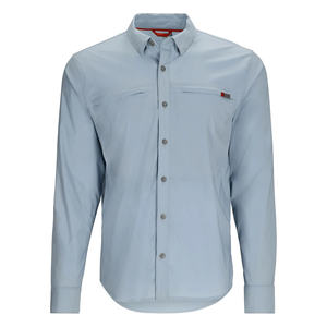 Camisa de pesca con botones y cuello Bali de poliéster con logo UV de Performancegear, con bolsillos de velcro. - Product Image 6