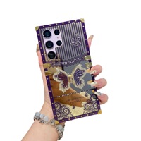 Coque de téléphone pour Samsung Galaxy S26 S25 Ultra S22 S23 S24 Plus, avec support robuste, motif floral et papillon, finition électro-plaquée miroir, en PC