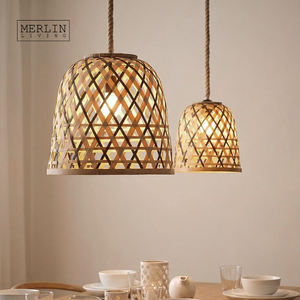Lámpara de Bambú Tejida con Diseño Hueco <span class=keywords><strong>Merlin</strong></span> Living, Estilo Wabi Sabi y Pastoral, Venta al por Mayor de Fábrica Chaozhou, OEM/ODM - Product Image 3