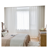 Innermor Français Vintage Cuisine Sheer Rideaux Polyester Doux avec Belle Fleur Design Meilleure Couleur Texturé Fil Tige