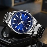 Jam Tangan Pria CURREN 8424 Klasik Sederhana Bahan Stainless Steel Quartz Merek Fashion Jarum Bercahaya Original Reloj