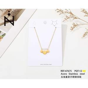 Collier en acier inoxydable avec pendentif étoile en encre, plaqué or, tendance, unisexe, cadeau, charme - Product Image 4