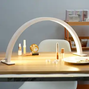 30 polegadas ajustável BI-cor LED Manicure Worktable Lâmpada meia lua salão de beleza luz Nail Art lâmpada com strass
