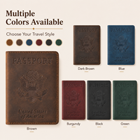 Porte-passeport en cuir véritable personnalisé, étui pour documents de voyage, porte-cartes d'embarquement pour hommes et femmes, portefeuille en cuir pleine fleur