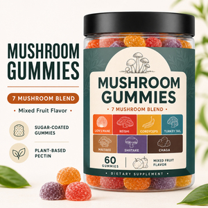 Complément alimentaire à base de champignons en gommes OEM/ODM pour adultes - Riche en Reishi, Crinière de lion, Ashwagandha, Queue de dinde, Maitake, Antioxydant - Product Image 3