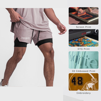 Shorts de bain pour hommes à séchage rapide, respirants, 100 % polyester, bleu clair, avec cordon de serrage, logo en caoutchouc personnalisé, short de sport uni