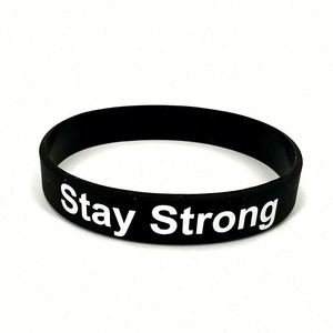Braccialetti in Silicone Economici con Citazioni Motivazionali 'Believe Yourself', Braccialetti in Gomma con Frasi Inspiranti 'Seay Strong' - Product Image 6