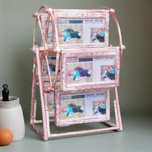 Cadre photo vintage, cadre photo rotatif en forme de grande <span class=keywords><strong>roue</strong></span>, cadre photo DIY, moulin à vent souvenir, cadeau de nouvel an pour la famille, décoration de la maison - Product Image 3