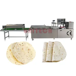 Hot sale 600 to 2000 pcs/h pita bread turkish flour tortilla thickness adjustable touch screen operation production line