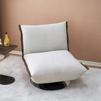 Fauteuil de salon en tissu pour usage domestique, élégant, blanc crème, pivotant, vente en gros, ensemble de fauteuils modernes et doux pour une personne