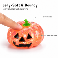 Jouet Squishy Citrouille d'Halloween en Caoutchouc Thermoplastique Ultra-Doux à Rebond Lent, Anti-Stress, Pièce Décorative Portable
