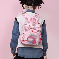 NOUVEAU Sac à dos de dessin animé de 12 pouces pour enfants de maternelle, sac à dos rond Labubu à ouverture facile, Mochila