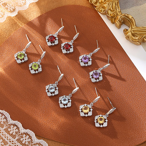 9 boucles d'oreilles pendantes vintage à motif floral ajouré, en argent sterling 925, avec pierres précieuses naturelles colorées, bijoux pour petite amie, idéal pour un cadeau - Product Image 4