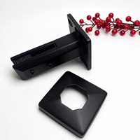 Support de fixation pour verre en acier inoxydable 316, base étroite, avec patin de serrage texturé de 10 mm, fente réglable, finition grain noir