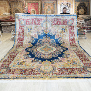 Tapis islamiques 9x12ft Pakistan persan grand tapis de soie chinois oriental bleu et rouge tissé <span class=keywords><strong>à</strong></span> <span class=keywords><strong>vendre</strong></span> - Product Image 1