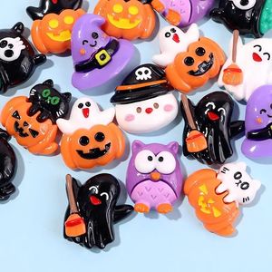 CHENXI Vente en gros 100 pièces Breloques en résine de dessin animé d'Halloween, Cabochons araignée noire à dos plat, pour remplissage de slime et loisirs créatifs - Product Image 5