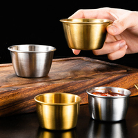 Petite coupelle à condiments en acier inoxydable 304, coupelle à sauce de cuisine, bol à ketchup, assiettes à apéritifs, coupelle à vinaigre et soja pour sushi