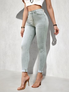 Wholesale Best-Selling Women's Denim <b>Jeans</b> Skinny Slim Fit High-<b>Waisted</b> <b>Elasticated</b> Flare Pants - Product Image 5