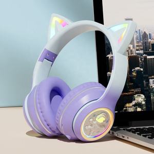 Manufacture LED <strong>Cute</strong> <strong>Earphones</strong> for Kids Children <strong>Cute</strong> Cat Headsets Excellent Wireless Noise Cancelling Cat Ear Headphones - Product Image 4