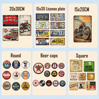 Plaques Métalliques Robustes Personnalisées avec Logo Imprimé UV, Plaque Rectangulaire Antique Pré-perforée, Décoration Murale Facile à Accrocher pour Man Cave et Studio