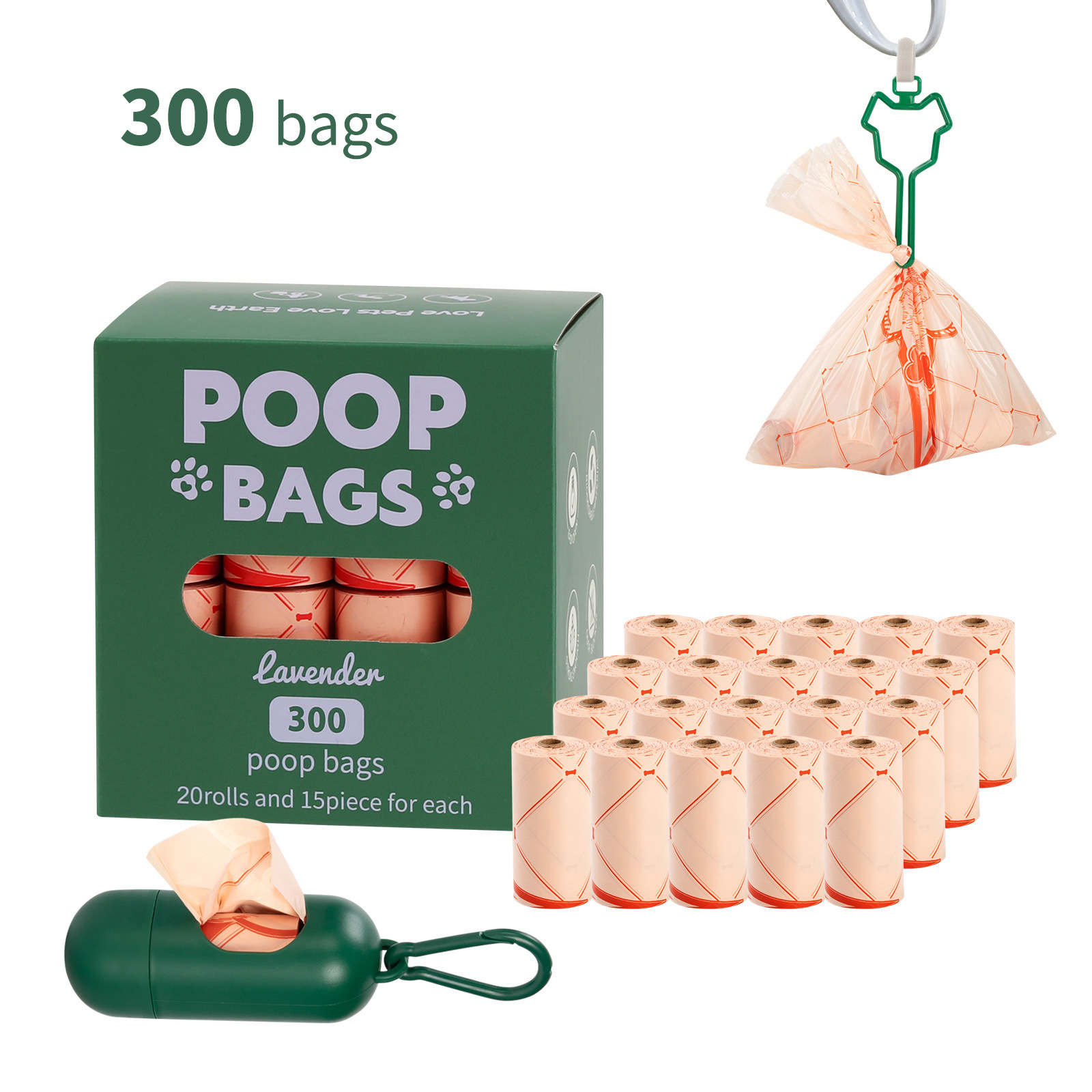 Coffret 20 rouleaux + distributeur + clips