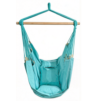 Hamac suspendu pliable moderne en coton et bois 100% - Confortable pour une utilisation en intérieur/extérieur dans la chambre ou le parc