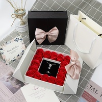 Suministros para pequeñas empresas, doble puerta abierta, caja de regalo de flores rosas, joyería, lápiz labial, caja de embalaje de Perfume para cosas de boda