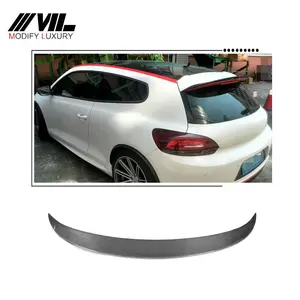 Spoiler para teto de fibra de carbono, para volkswagen scirocco r 09-14 gts 13-14