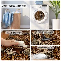 Animal Leopard Cheetah Print Runner Rug Western Cabin Washable Carpet Long Non Slip Bedside Rugs for Hallway Laundry Room