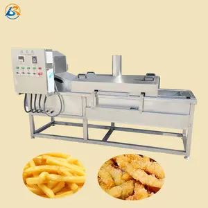 Full-automatic Oil and water separation frying machine / belt conveyor automatic continuous fryer / continous belt fryer