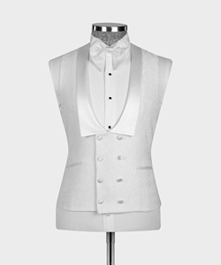 Trajes de boda <span class=keywords><strong>para</strong></span> <span class=keywords><strong>hombre</strong></span> (+ Pantalones chaleco chaqueta +), esmoquin de tela en relieve <span class=keywords><strong>blanco</strong></span>, 3 uds., trajes de novio <span class=keywords><strong>Terno</strong></span> <span class=keywords><strong>para</strong></span> <span class=keywords><strong>hombre</strong></span> - Product Image 4