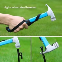 Marteau multifonctionnel en acier pour camping en plein air, marteau de sécurité pour tente et auvent, marteau de sauvetage avec manche en bois, modèle S-89