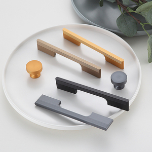 American Style Aluminium Alloy Black Kitchen Cabinet <b>Door</b> <b>Handles</b> Wardrobe Cupboard <b>Door</b> <b>Pulls</b> Drawer Knobs Furniture <b>Handle</b> - Product Image 2