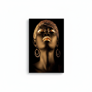 Printed <b>Canvas</b>: Personalized African Gold Woman <b>Wall</b> Art,TEMPERED GLASS ART - Product Image 2