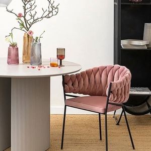 Patas de muebles de metal de lujo moderno con sillón de terciopelo, sillas de tela para apartamento, restaurante, sala de estar, silla de comedor - Product Image 2