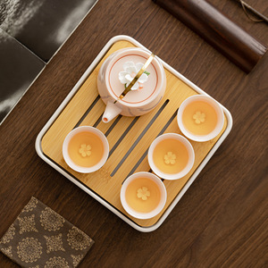 Wholesale Handmade Flower Tea <b>Set</b> pink Porcelain Tea <b>Set</b> with <b>Teapot</b> - Product Image 5