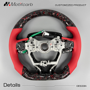 พวงมาลัยคาร์บอนไฟเบอร์สีแดงแบบฟอร์จ สำหรับรถยนต์โตโยต้า แคมรี่ รุ่นที่ 8 LE XLE SE XSE TRD อวาลอน ปี 2018-2023 อัพเกรดภายในรถยนต์ - Product Image 5