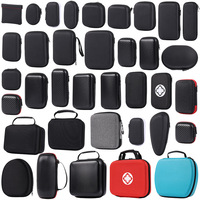 Vente en gros d'étui rigide en EVA avec logo personnalisé pour écouteurs de voyage boîte de rangement avec fermeture éclair pour câble de données numériques étuis à sacs en EVA