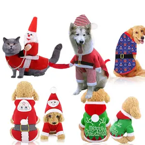 Manufacture New Custom Funny Christmas Santa Claus Pet Costume Christmas Dressing Cat Dog Clothes