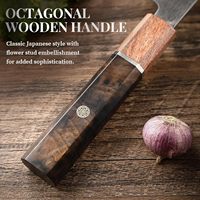 Couteau japonais Nakiri en acier 5Cr à haute teneur en carbone Couteau Santoku de chef pour viande végétale Gadgets de cuisine avec boîte cadeau personnalisée