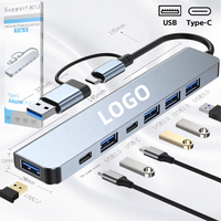 7 In 1 Hub tipe-c USB c USB 3.0 USB 2.0 Port PD adaptor pengisi daya 5Gbps Multiport stasiun Dok Multi adaptor untuk Mac Mini Book