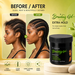 Gel tressage Sunpinherb OEM ODM pour une tenue forte des cheveux bouclés, des tresses, des locs et des styles lisses - Product Image 4