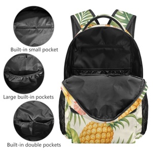 Mochila con Estampado de Hibisco y Piña Hawaiana, Directo de Fábrica, de Poliéster, con Estampado Completo, con Correas de Hombro Ajustables para Viaje - Product Image 6
