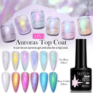 Lilycute Auroras <span class=keywords><strong>Top</strong></span> <span class=keywords><strong>Coat</strong></span> Paarse Vonkende Aurora Gel Nail Art Vernis Semi Permanente Gel Polish <span class=keywords><strong>Top</strong></span> <span class=keywords><strong>Coat</strong></span> Met Aangepaste Logo