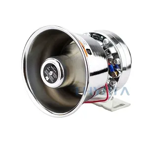 Aviso de megafone alto-falante de 6.5 polegadas, alto-falante profissional aço inoxidável com alto-falante e buzina de 100w, sirene com 12v, alarme