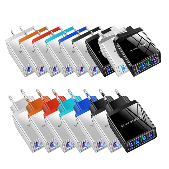 Factory Price 5V 3.1A 4USB Port Mobile Phone Charger Universal Travel Adapter UK EU US Power Adapter Usb Wall Charger