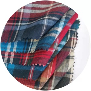 Sợi Nhuộm Men Flannel Áo Sơ Mi Vải Kẻ Sọc 100% Cotton Dệt Vải Flannel Kiểm Tra Áo Sơ Mi Cho Bé Trai - Product Image 2