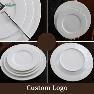 Plato de cerámica estilo europeo con textura de nervaduras diagonales, plato de porcelana para servir en restaurantes, hoteles, catering, para bistecs y ensaladas. - Product Image 5