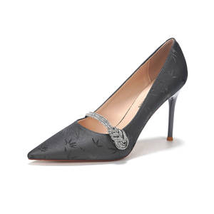 Zapatos de Tacón Alto con Punta Puntiaguda, Tacón de Aguja, Decoración de Diamantes de Imitación, Estampado, Estilo Mary Jane, Tendencia de Moda, Elegantes para Uso Diario - Product Image 5