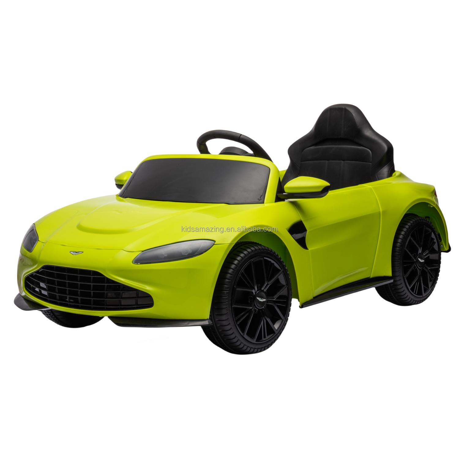 Aston Martin DBX Kinderauto met 2,4G-Afstandsbediening Elektrische Auto 1,4- 2,5 km/u met Koplamp Muziek en Claxon (Wit) - Costway